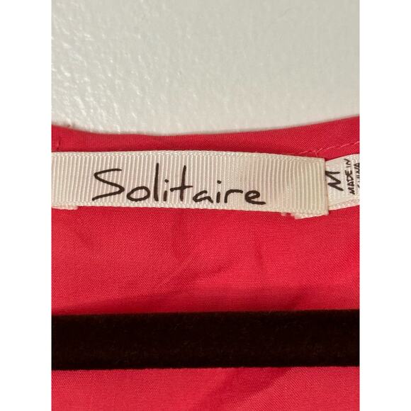 Solitaire Red Cotton Cap Sleeve Crop Top Medium - Picture 5 of 5